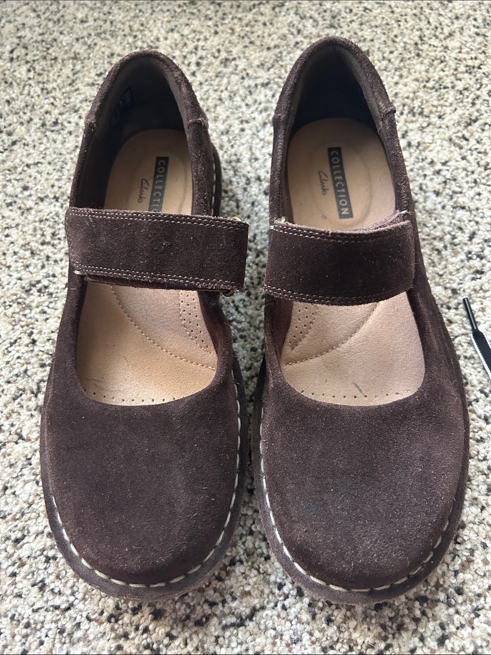 Clarks Women’s Brown Suede Mary Jane Shoes - Comfort Strap